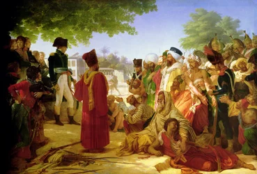 Napoleón Bonaparte (1769-1821) perdonando a los rebeldes en El Cairo, 23 de octubre de 1798, 1806-08
